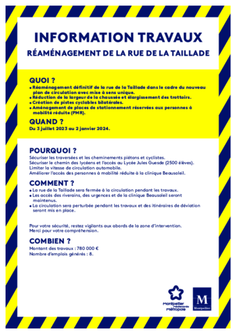 Réaménagement de la rue de la Taillade à Montpellier