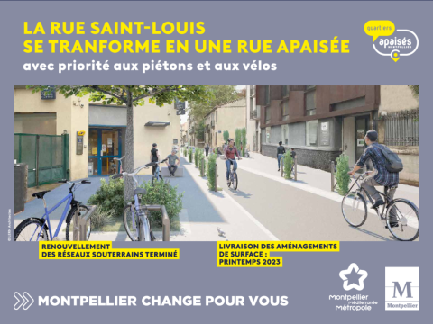 Fermeture de la rue Saint-Louis à la circulation à Montpellier